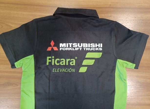 Nueva camiseta de FICARA con el logotipo de Mitsubishi Forklift Trucks