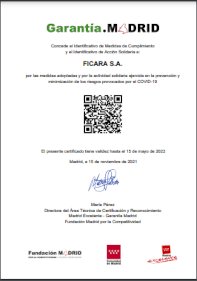Certificado Garantía Madrid