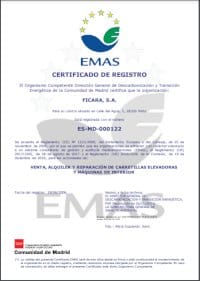 Imagen del certificado ambiental EMAS