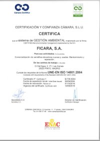 Imagen del certificado ISO 14001